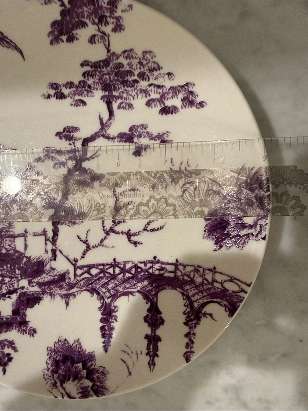 SCALAMANDRE by LENOX Toile Tale Amethyst 2 Accent Plates & Mug Pattern:  L TOTAM